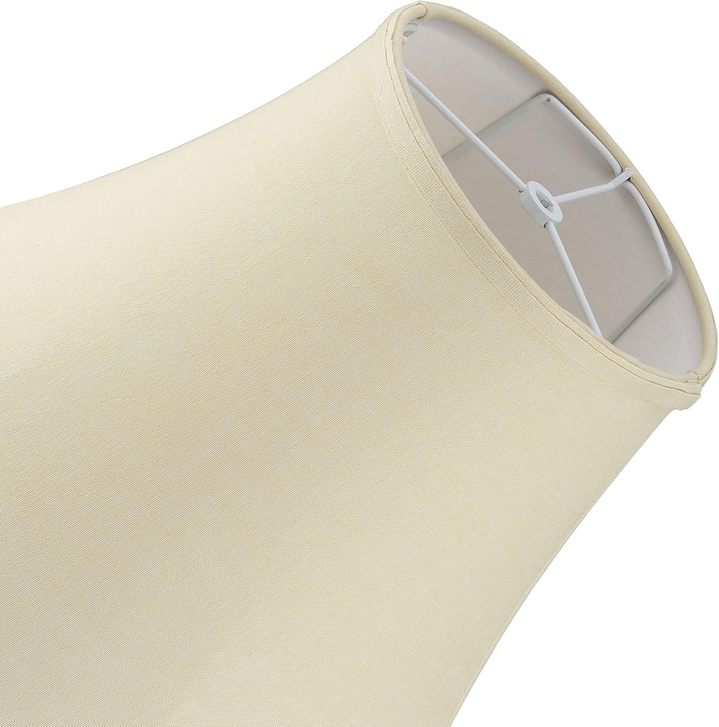 Aspen Creative 38004 Traditional Handsewn Bell Shaped Collapsible Spider Construction Lamp Shade in Cream, 8" Top x 17" Bottom x 13" Slant, Set of 1