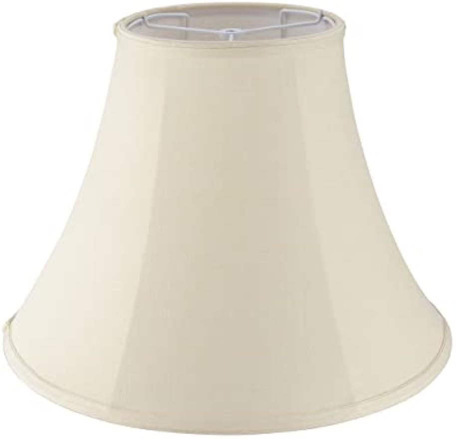 Aspen Creative 38004 Traditional Handsewn Bell Shaped Collapsible Spider Construction Lamp Shade in Cream, 8" Top x 17" Bottom x 13" Slant, Set of 1
