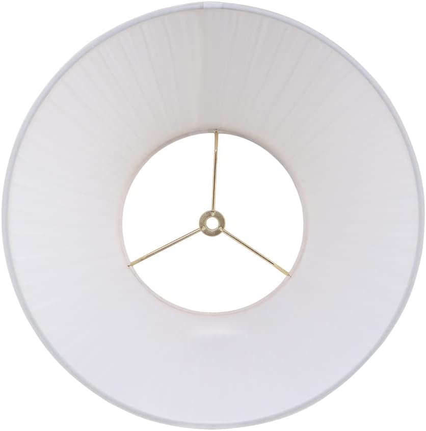 Aspen Creative 33055, Hardback Empire Transitional Spider Lamp Shade, Mushroom Pleated Pleated White, 7" Top x 13" Bottom x 10" Slant
