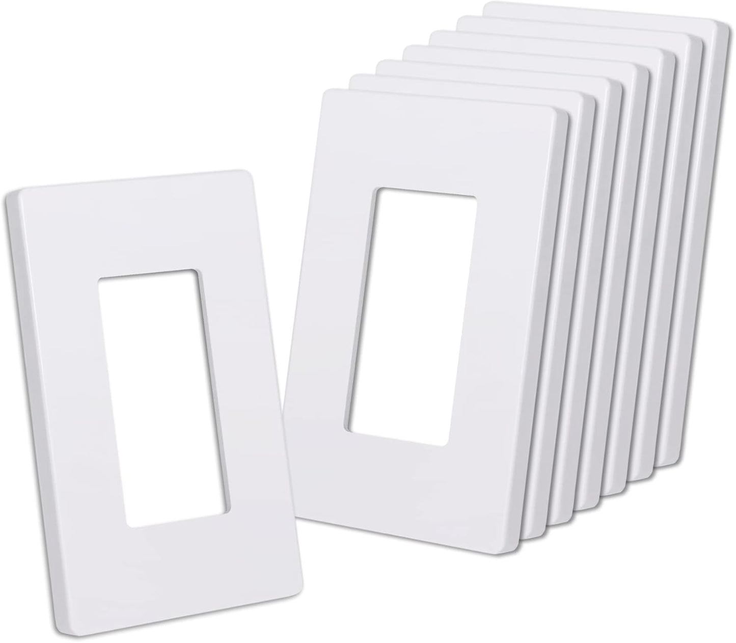 CML Screwless Wall Plates, 40 Pack Decorator Light Switch Covers, 1-Gang Decor Outlet Switch Plate, Standard Size 2.91”x4.68”, Impact Resistant, White
