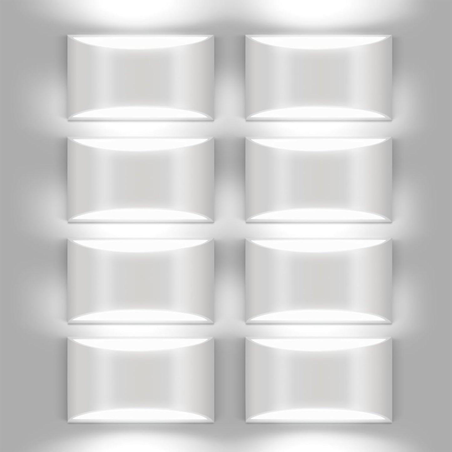 8 Pack Black Modern LED Wall Sconces, 3000K Warm White Hardwired Interior Wall Lights Up and Down Wall Mount Light for Bedroom,Living Room,Hallway(with G9 Bulbs)