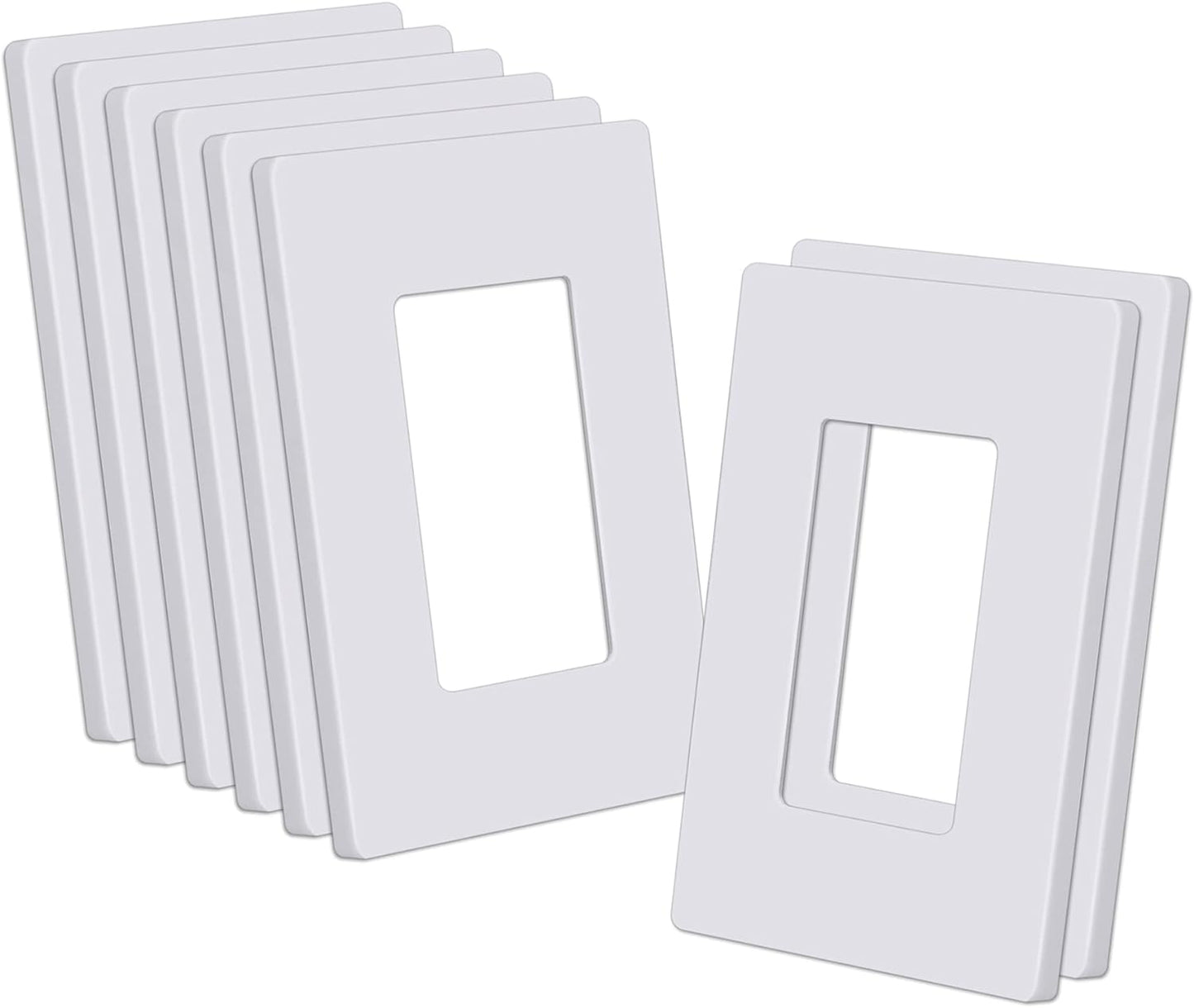 CML Screwless Wall Plates, 40 Pack Decorator Light Switch Covers, 1-Gang Decor Outlet Switch Plate, Standard Size 2.91”x4.68”, Impact Resistant, White