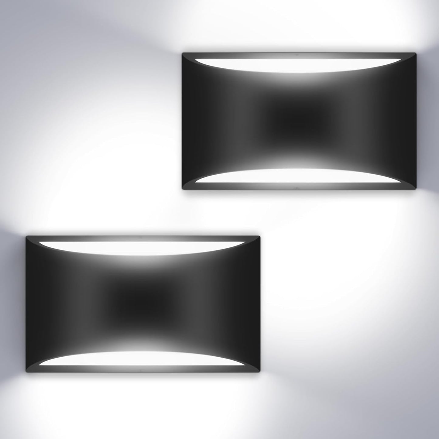 8 Pack Black Modern LED Wall Sconces, 3000K Warm White Hardwired Interior Wall Lights Up and Down Wall Mount Light for Bedroom,Living Room,Hallway(with G9 Bulbs)