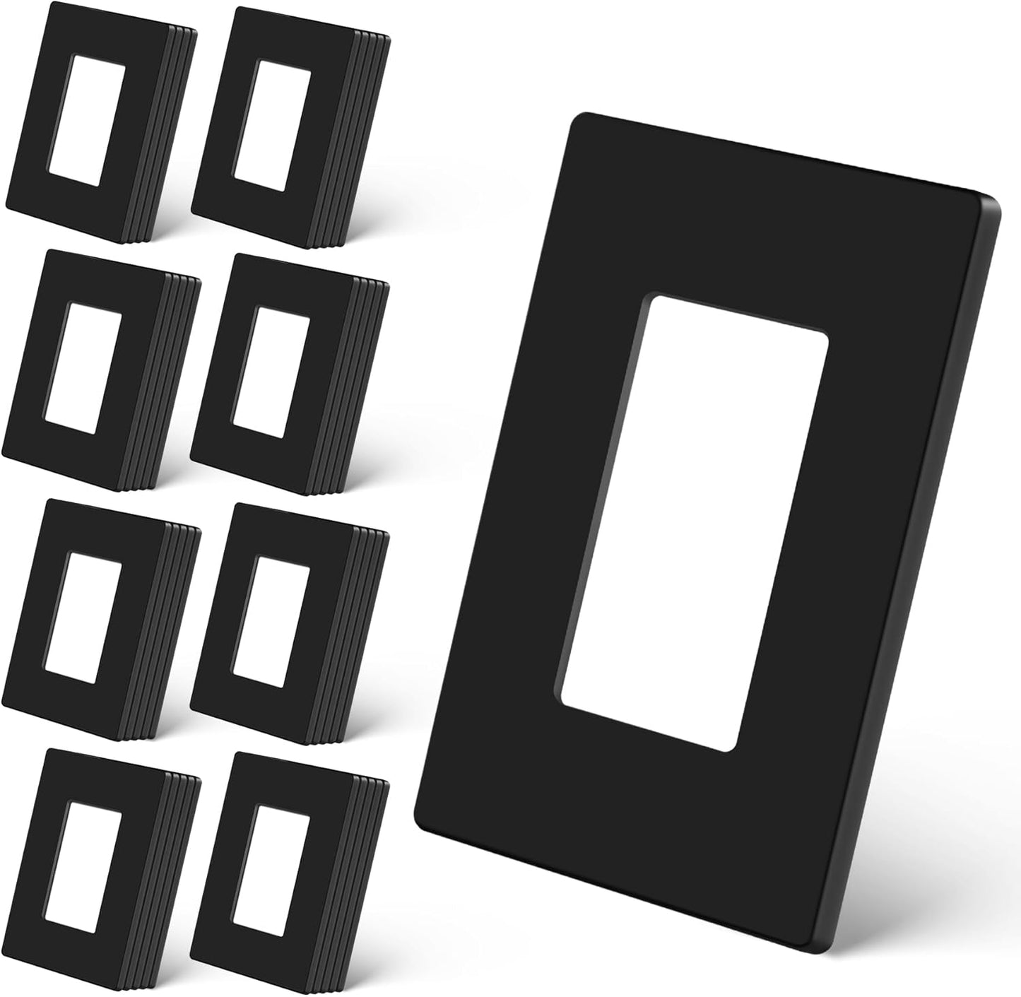 CML Screwless Wall Plates, 40 Pack Decorator Light Switch Covers, 1-Gang Decor Outlet Switch Plate, Standard Size 2.91”x4.68”, Impact Resistant, White