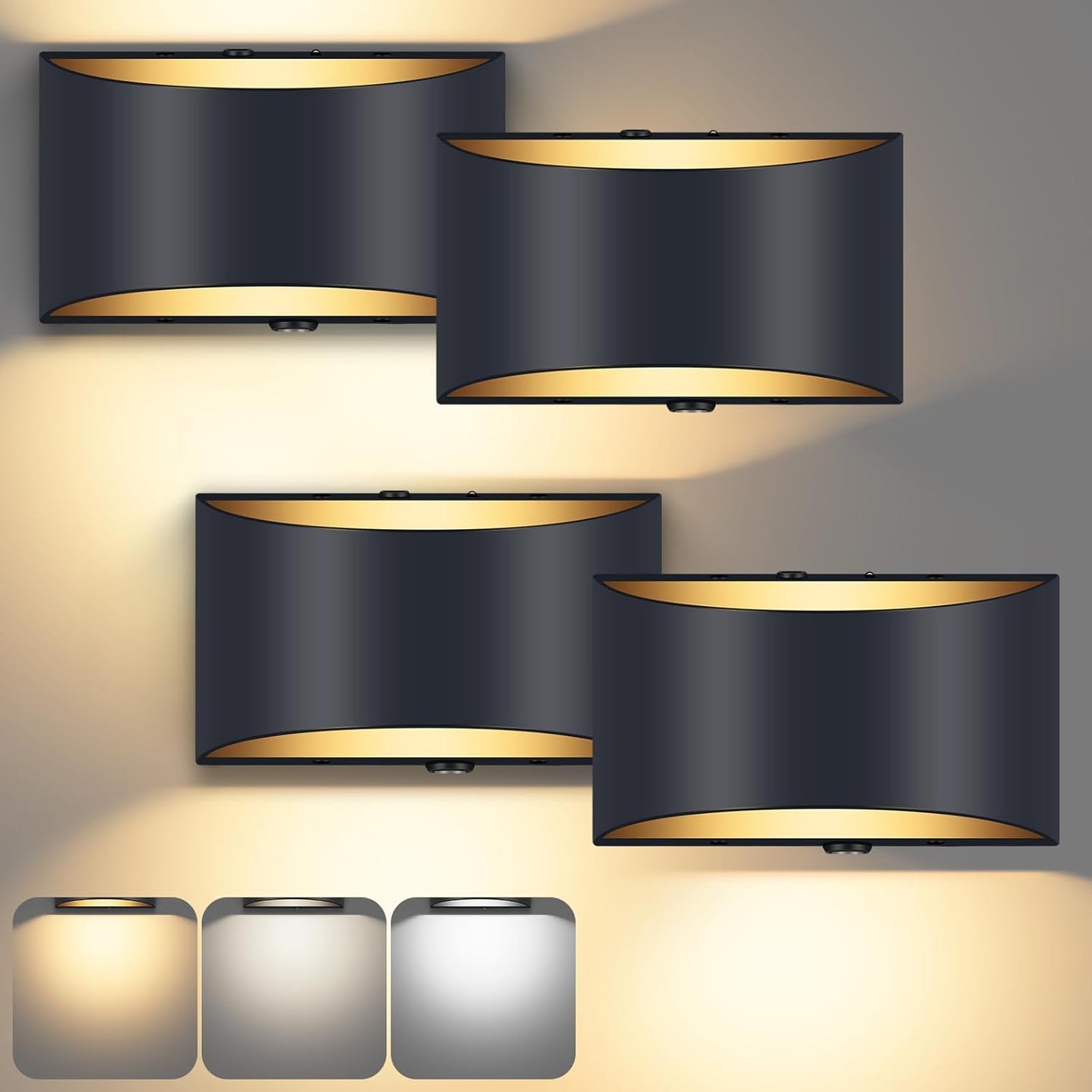 8 Pack Black Modern LED Wall Sconces, 3000K Warm White Hardwired Interior Wall Lights Up and Down Wall Mount Light for Bedroom,Living Room,Hallway(with G9 Bulbs)
