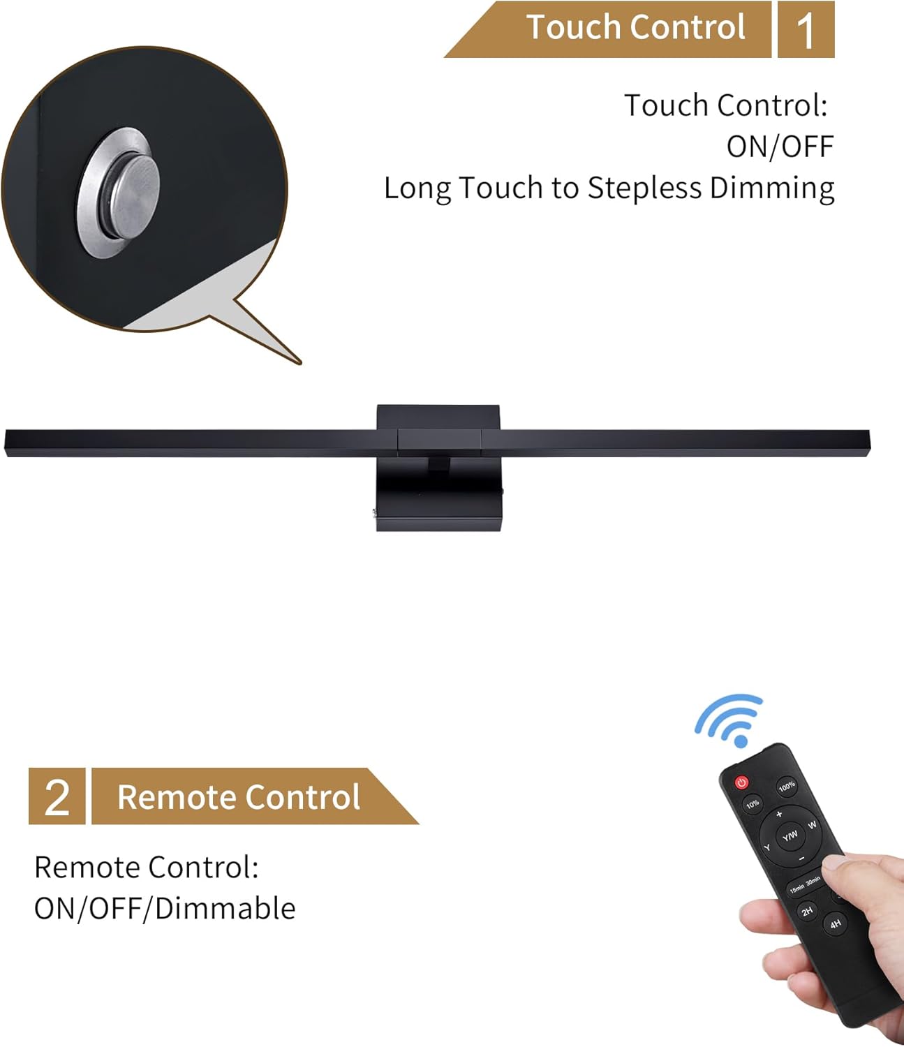 8000mAh Battery Operated Wall Sconce Set of 2, 3000K-6000K Dimmable Rechargeable Wireless Wall Sconces with Remote Control, Modern LED Wall Light with Timer Function for Living Room, 24 Inch Black