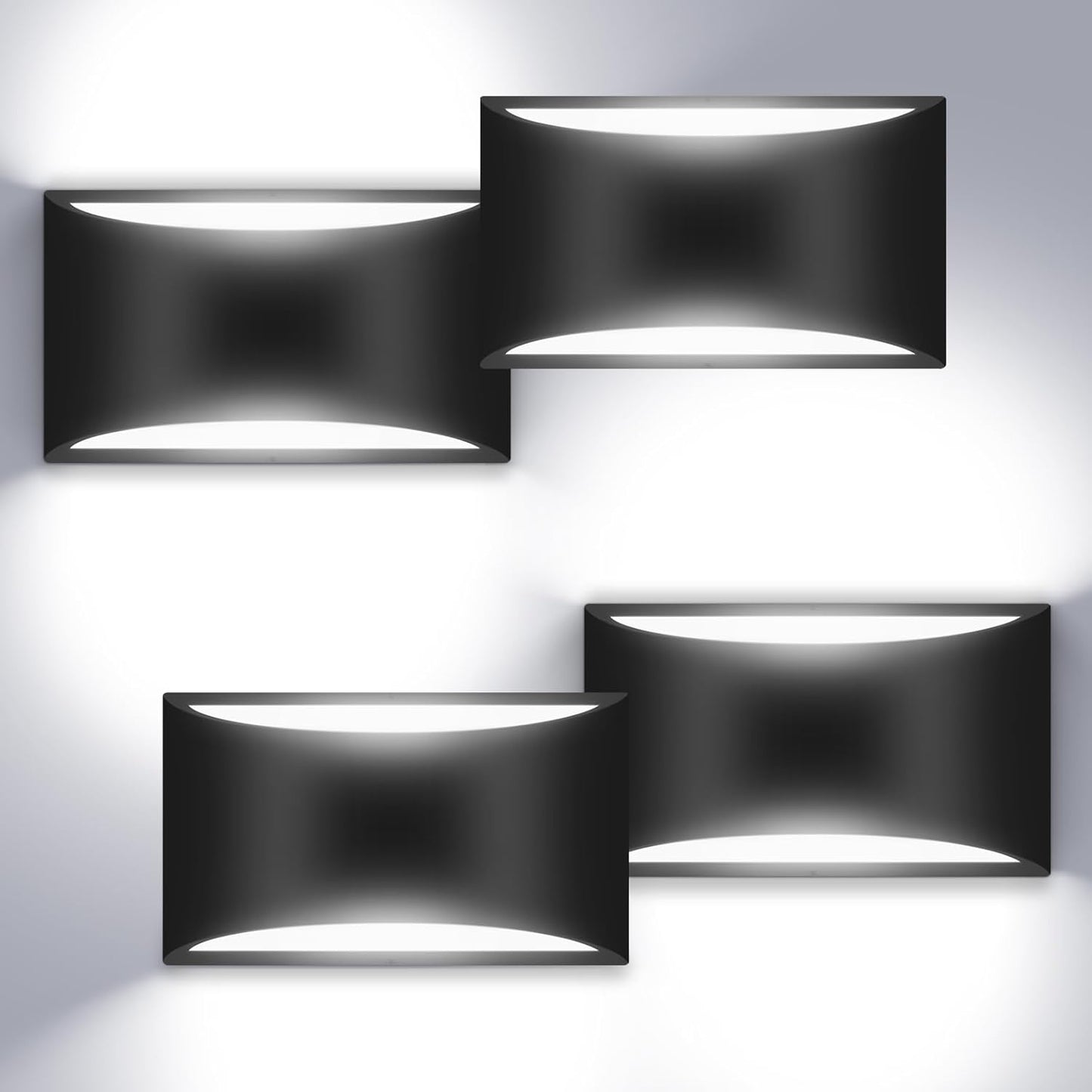 8 Pack Black Modern LED Wall Sconces, 3000K Warm White Hardwired Interior Wall Lights Up and Down Wall Mount Light for Bedroom,Living Room,Hallway(with G9 Bulbs)