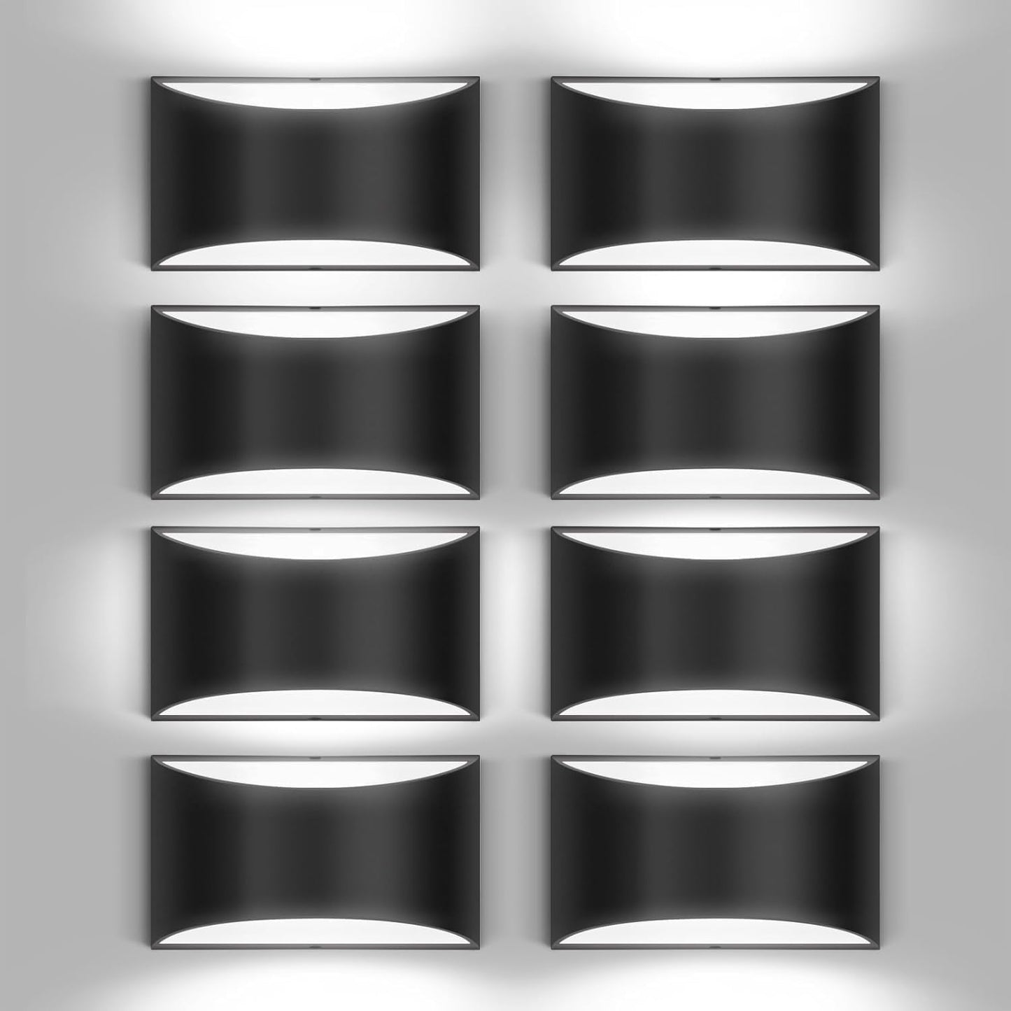 8 Pack Black Modern LED Wall Sconces, 3000K Warm White Hardwired Interior Wall Lights Up and Down Wall Mount Light for Bedroom,Living Room,Hallway(with G9 Bulbs)