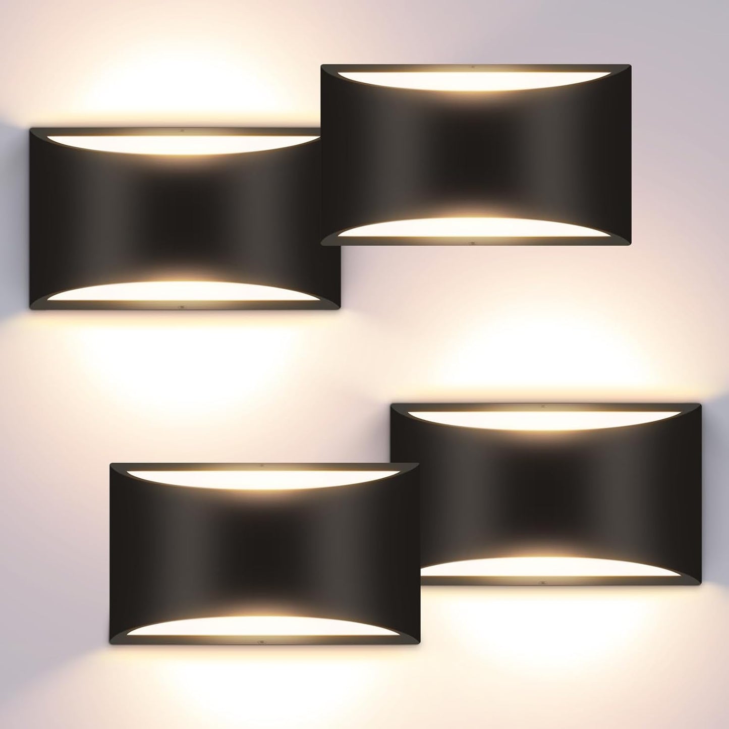 8 Pack Black Modern LED Wall Sconces, 3000K Warm White Hardwired Interior Wall Lights Up and Down Wall Mount Light for Bedroom,Living Room,Hallway(with G9 Bulbs)
