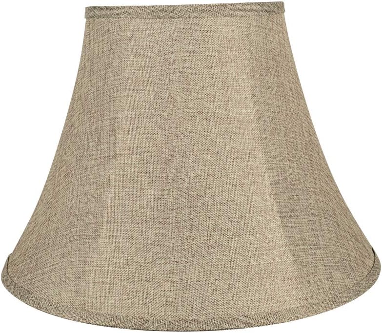 Aspen Creative 38001A Collapsible Traditional Handsewn Bell Shape Spider Construction Lamp Shade in Wheat, 9" Top x 18" Bottom x 13" Slant Height