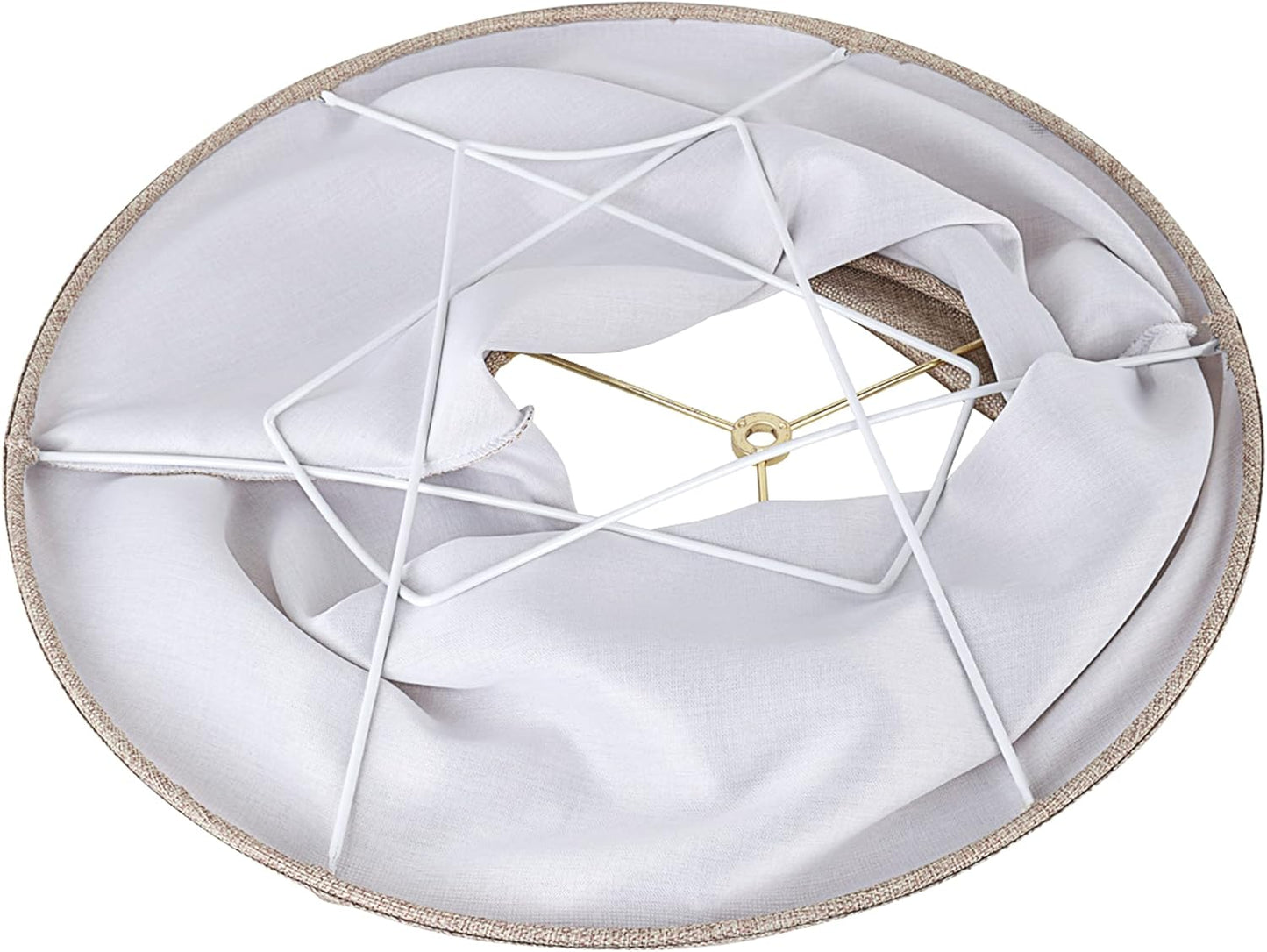 Aspen Creative 38001A Collapsible Traditional Handsewn Bell Shape Spider Construction Lamp Shade in Wheat, 9" Top x 18" Bottom x 13" Slant Height