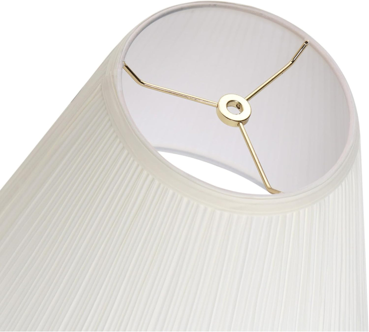 Aspen Creative 33055, Hardback Empire Transitional Spider Lamp Shade, Mushroom Pleated Pleated White, 7" Top x 13" Bottom x 10" Slant