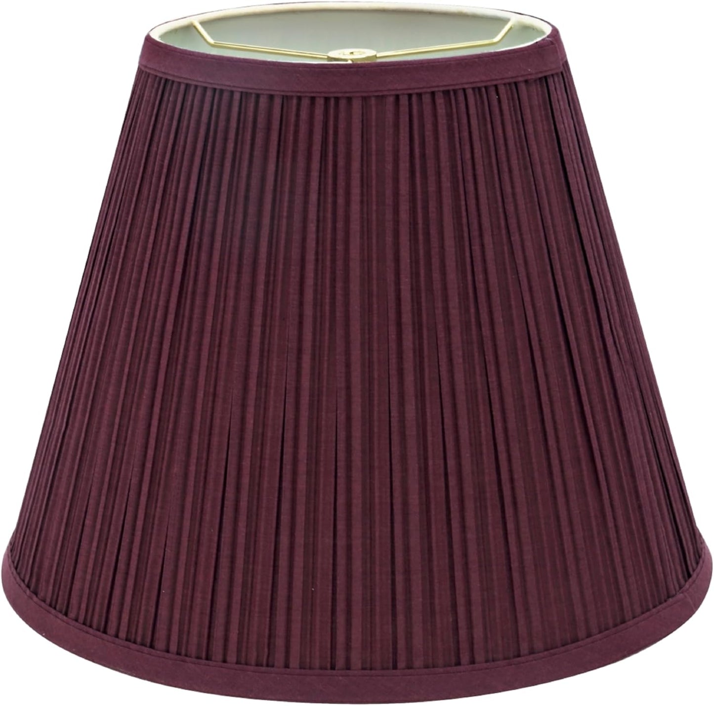 Aspen Creative 33055, Hardback Empire Transitional Spider Lamp Shade, Mushroom Pleated Pleated White, 7" Top x 13" Bottom x 10" Slant