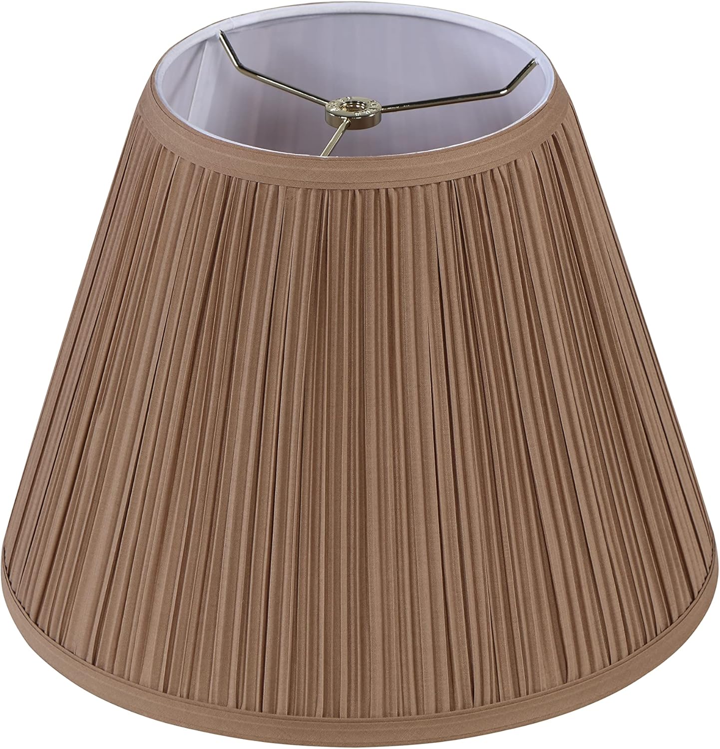 Aspen Creative 33055, Hardback Empire Transitional Spider Lamp Shade, Mushroom Pleated Pleated White, 7" Top x 13" Bottom x 10" Slant