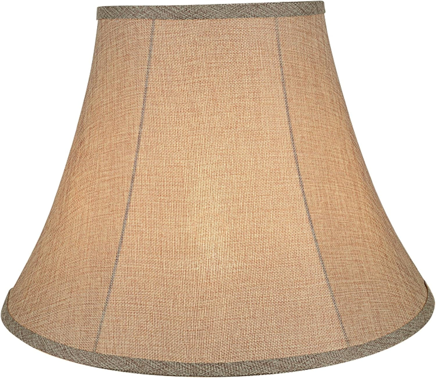 Aspen Creative 38001A Collapsible Traditional Handsewn Bell Shape Spider Construction Lamp Shade in Wheat, 9" Top x 18" Bottom x 13" Slant Height