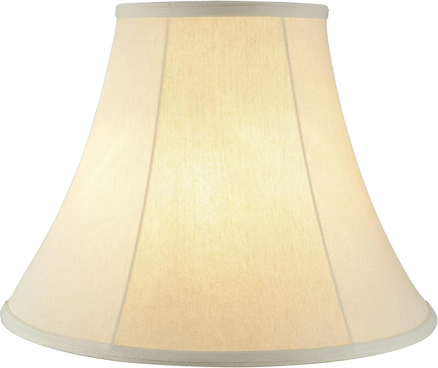 Aspen Creative 38004 Traditional Handsewn Bell Shaped Collapsible Spider Construction Lamp Shade in Cream, 8" Top x 17" Bottom x 13" Slant, Set of 1