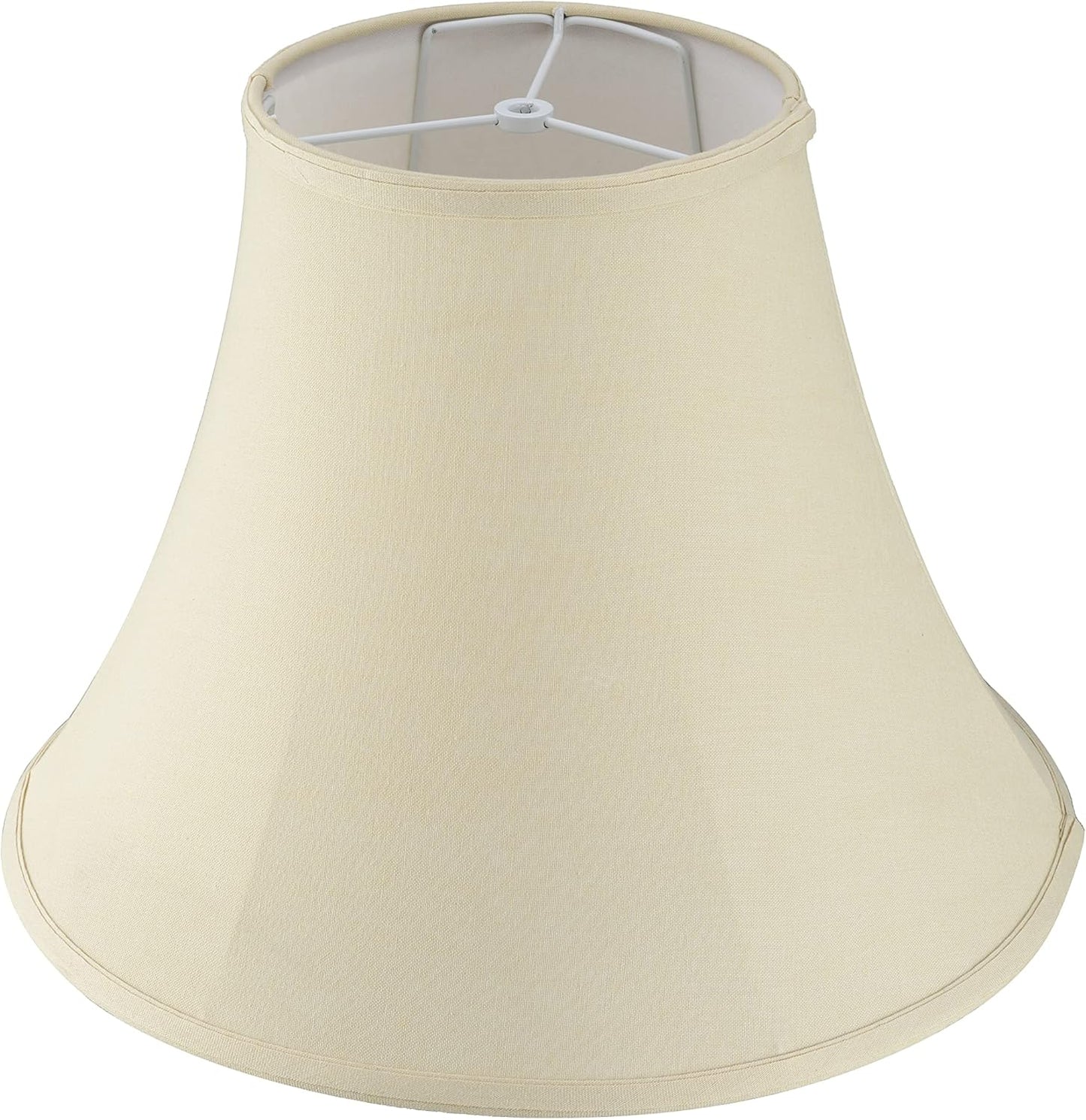 Aspen Creative 38004 Traditional Handsewn Bell Shaped Collapsible Spider Construction Lamp Shade in Cream, 8" Top x 17" Bottom x 13" Slant, Set of 1