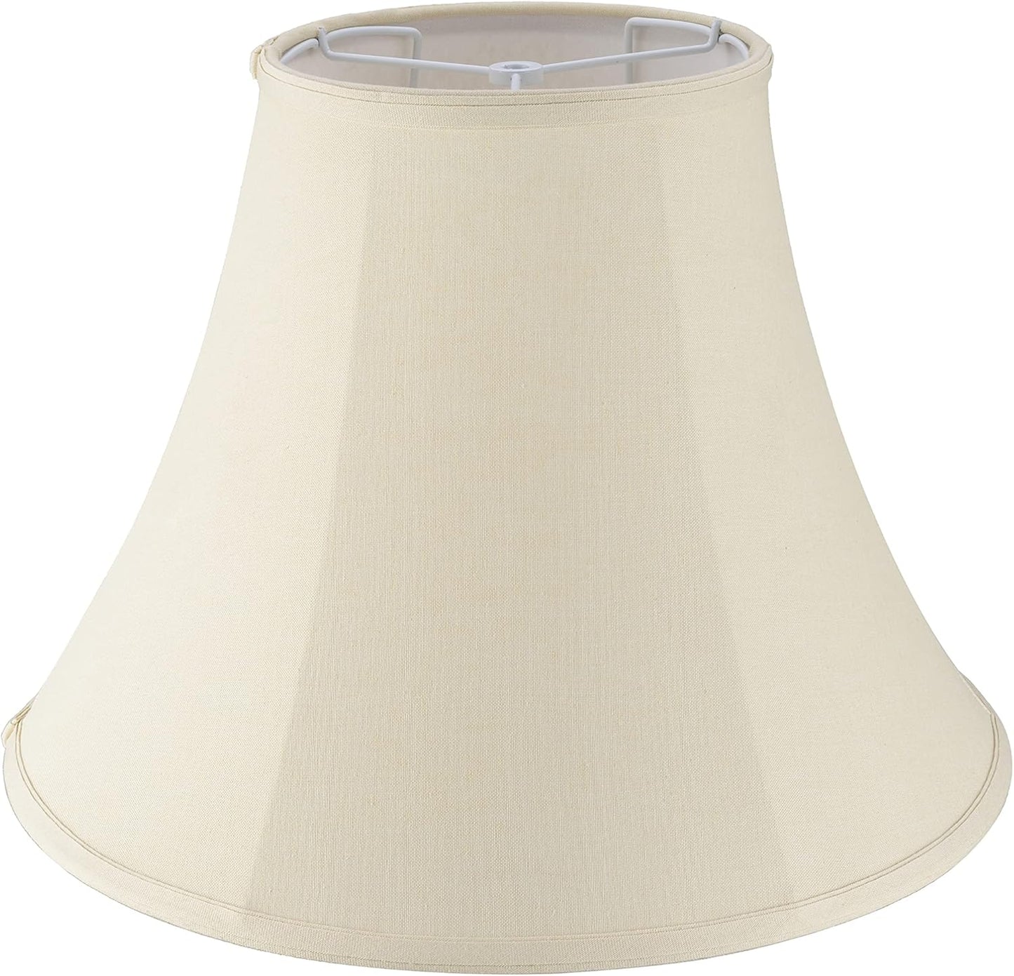 Aspen Creative 38004 Traditional Handsewn Bell Shaped Collapsible Spider Construction Lamp Shade in Cream, 8" Top x 17" Bottom x 13" Slant, Set of 1