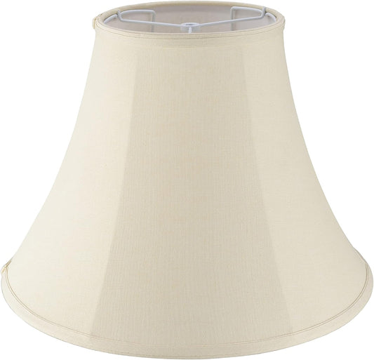 Aspen Creative 38004 Traditional Handsewn Bell Shaped Collapsible Spider Construction Lamp Shade in Cream, 8" Top x 17" Bottom x 13" Slant, Set of 1